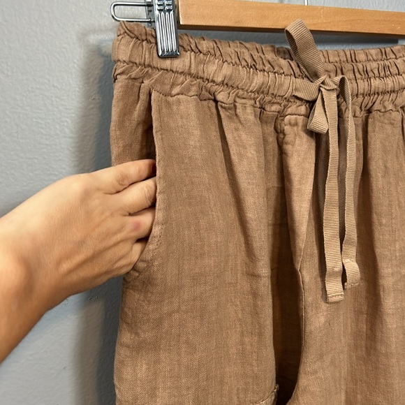 Milio Milano Made in Italy linen khaki linin pants size M - Picture 8 of 11